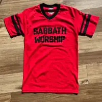 Sabbath Worship Block Tee Red
